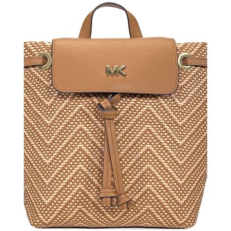 michael kors junie medium plecak|Junie Medium Woven Leather Backpack – Michael Kors Pre.